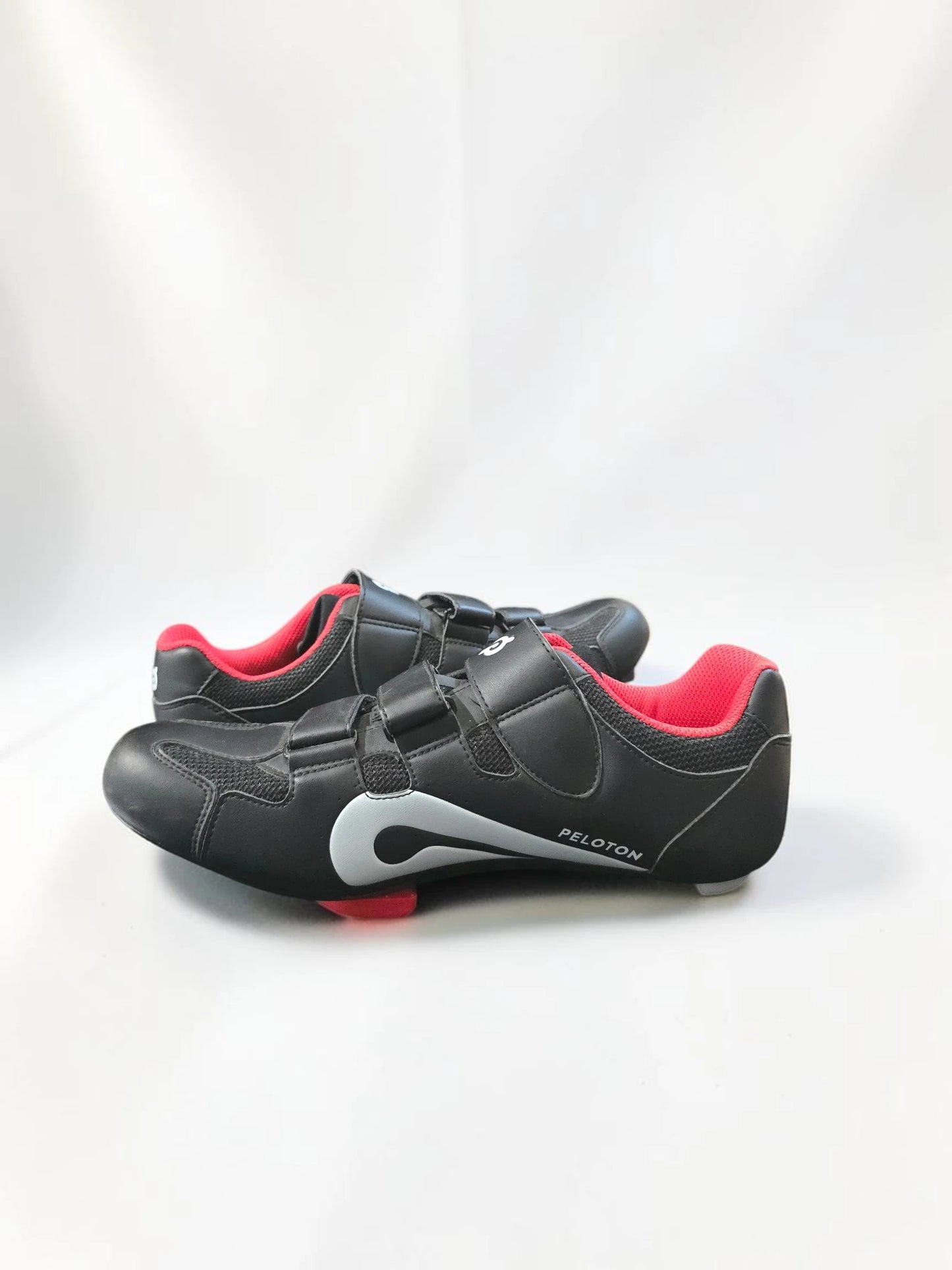 Pantofi de Ciclism Peloton cu Prindere Cleat – Negru/Roșu, Mărimea 43