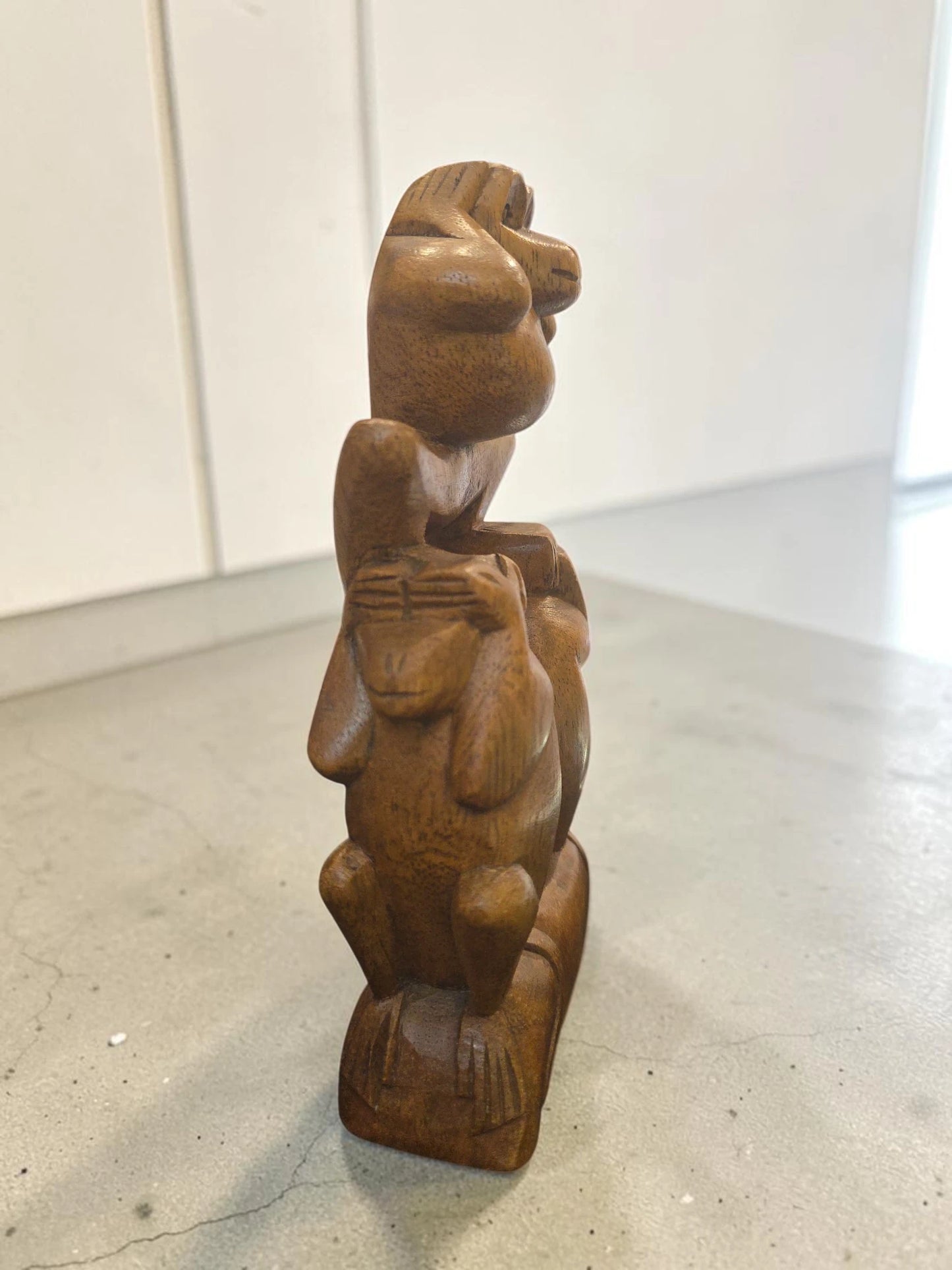 Figurină din Lemn Sculptată Manual – Cele Trei Maimuțe Înțelepte