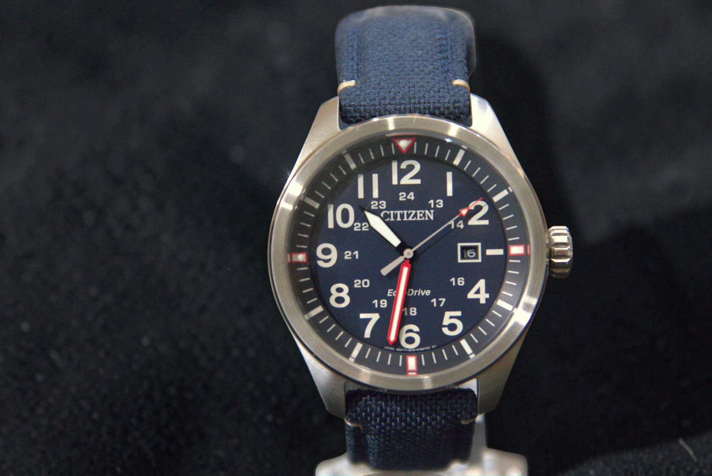 Ceas Citizen Eco-Drive Original cu Cadran Albastru și Curea Textilă