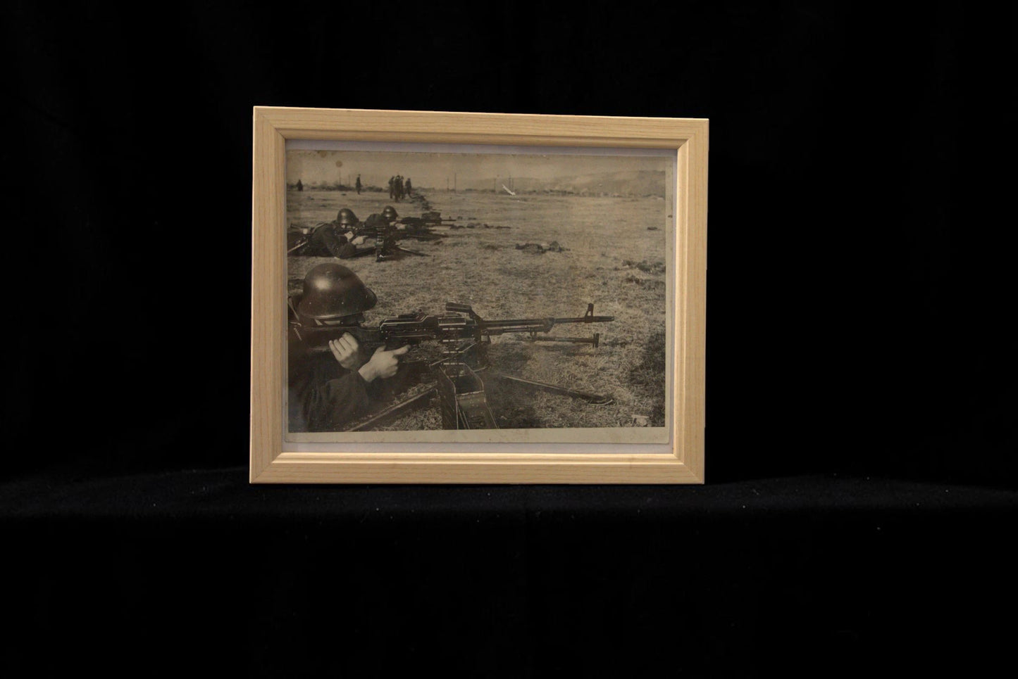 Set 3 Fotografii Militare Vintage Înrămate