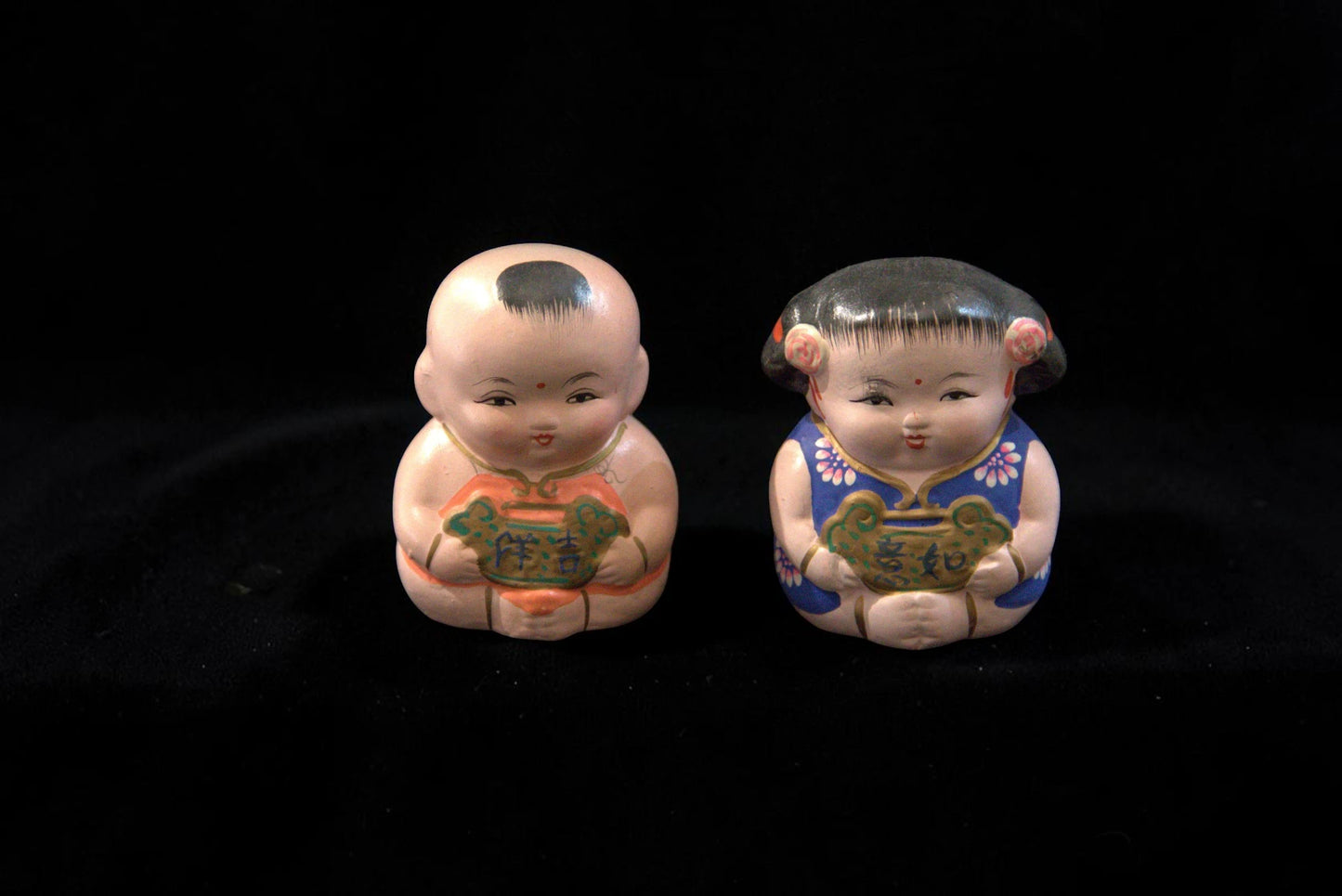 Pereche Figurine Vintage Asiatice ale Norocului