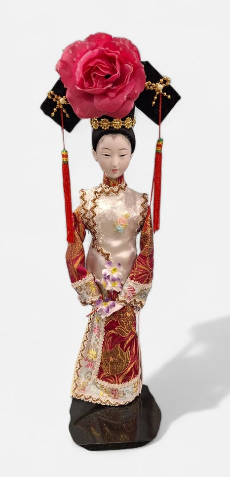 Statuetă decorativă chinezească – figură feminină tradițională, 40 cm
