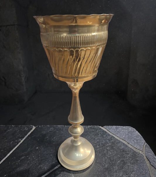 Vaza decorativa mare metal stil vintage tip urna 67cm