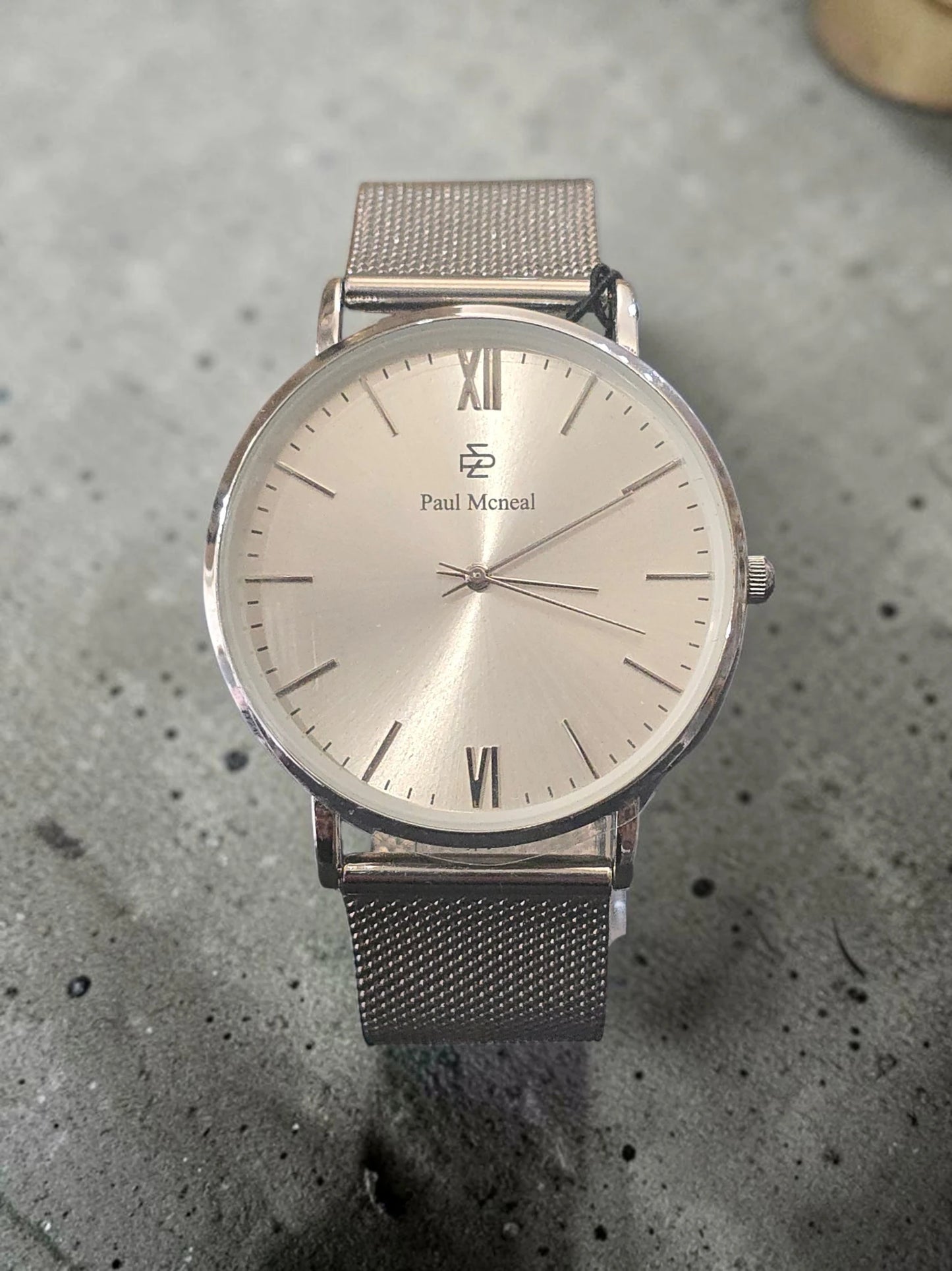 Ceas Paul Mcneal Silver Mesh Minimalist