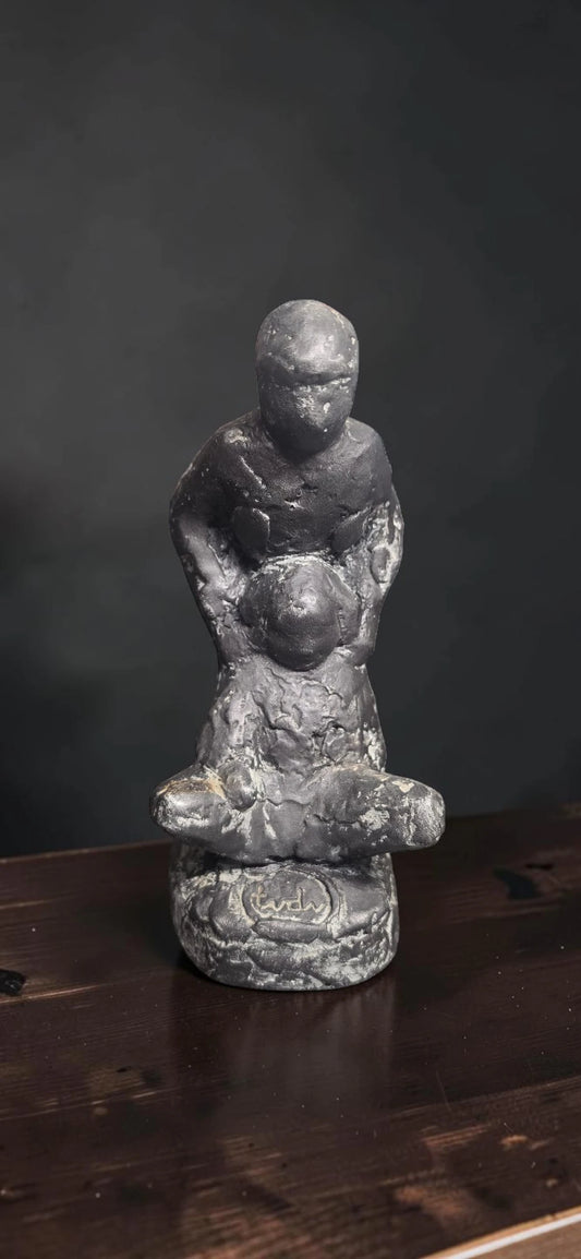 Statuetă Vintage Sculptură Abstractă Mamă și Copil