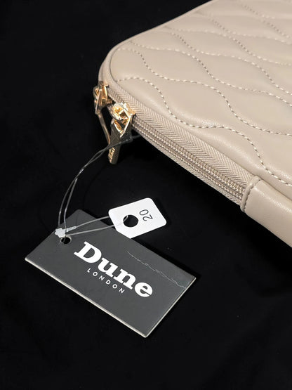 Dune London Husă Laptop / Clutch Matlasată – Bej Taupe cu Aplicatie Albinuță