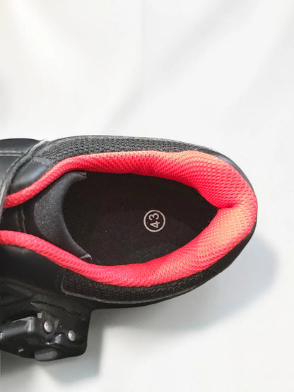Pantofi de Ciclism Peloton cu Prindere Cleat – Negru/Roșu, Mărimea 43
