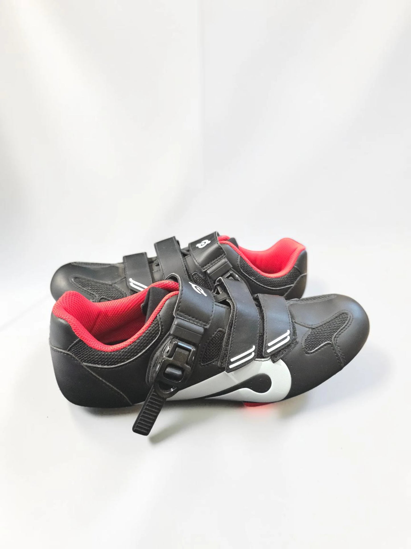 Pantofi de Ciclism Peloton cu Prindere Cleat – Negru/Roșu, Mărimea 43