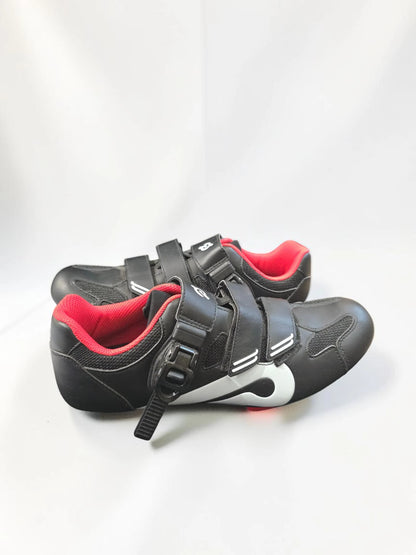Pantofi de Ciclism Peloton cu Prindere Cleat – Negru/Roșu, Mărimea 43