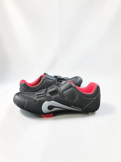 Pantofi de Ciclism Peloton cu Prindere Cleat – Negru/Roșu, Mărimea 43