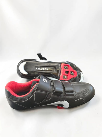 Pantofi de Ciclism Peloton cu Prindere Cleat – Negru/Roșu, Mărimea 43