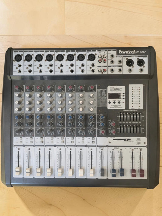Powerbeat XR-800F – Mixer Audio Amplificat Profesional 8 Canale cu DSP și Egalizator Grafic