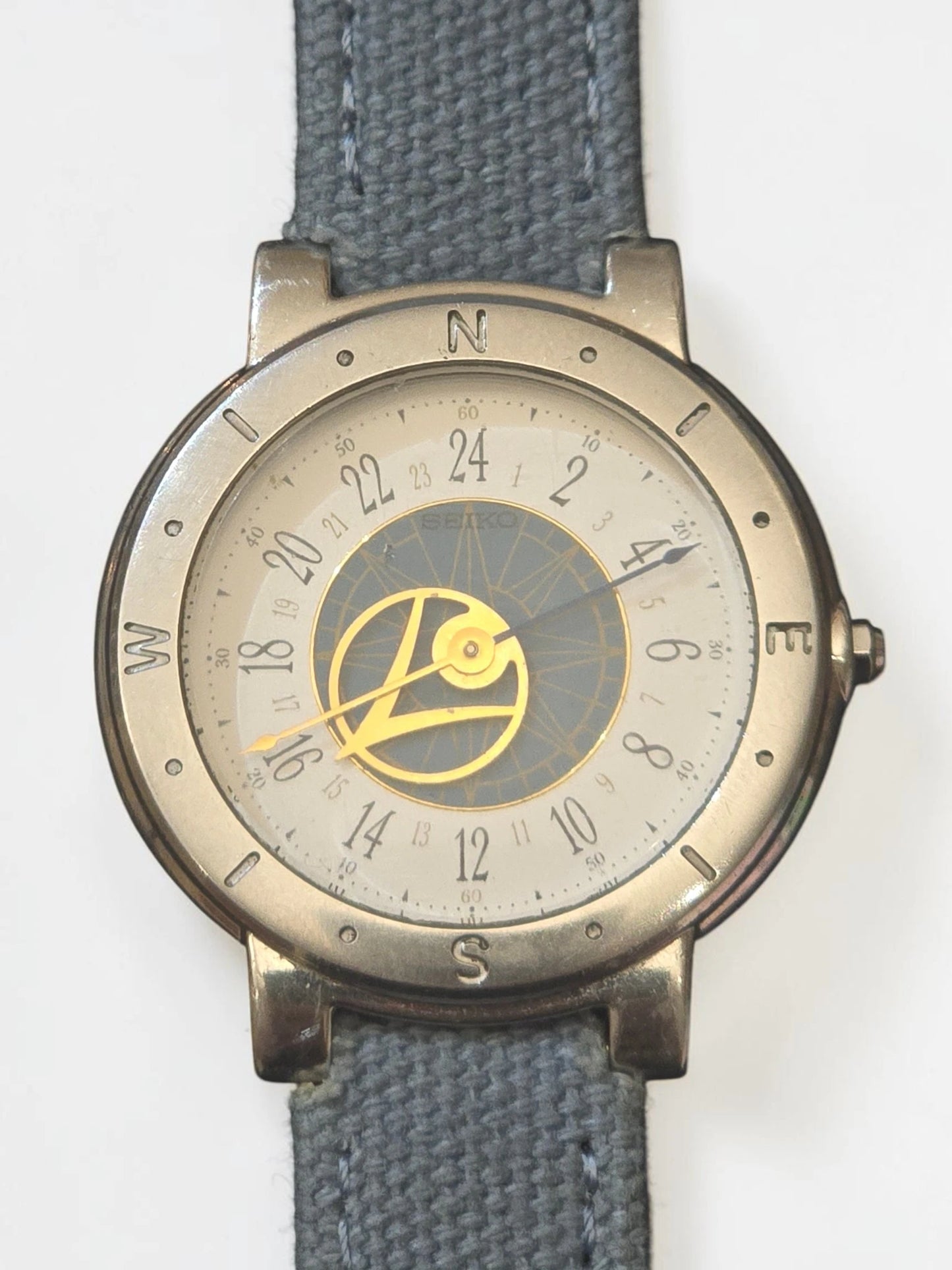 Seiko Levante Maritime 5Y37-6000 Vintage Quartz – Ceas 24 Ore / World Compass