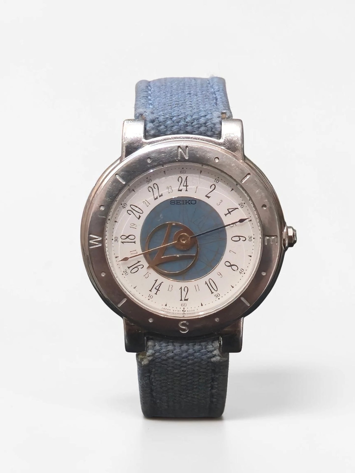 Seiko Levante Maritime 5Y37-6000 Vintage Quartz – Ceas 24 Ore / World Compass