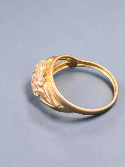 Inel din Aur Galben 18K cu Pietre Transparente – 2,20g – Mărimea 16