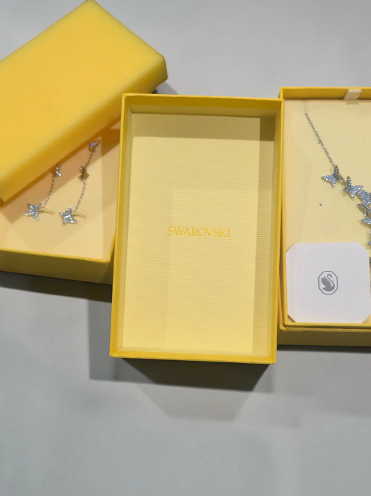 Set Swarovski Colier și Cercei cu Fluturi – Cristale – Cutii Originale