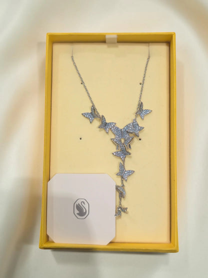 Set Swarovski Colier și Cercei cu Fluturi – Cristale – Cutii Originale