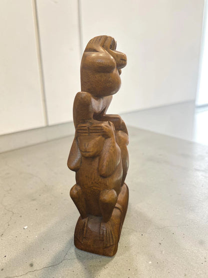 Figurină din Lemn Sculptată Manual – Cele Trei Maimuțe Înțelepte