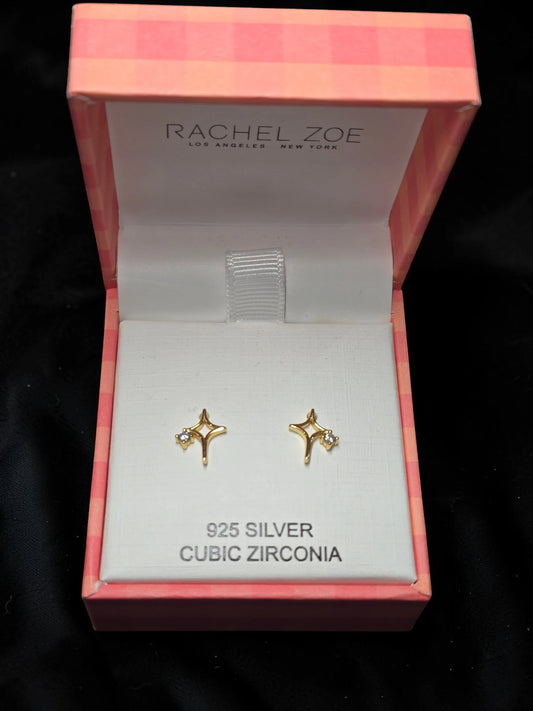 Cercei stea din argint 925 cu zirconiu Rachel Zoe placați cu aur