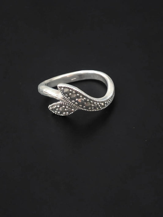 Inel din Argint 925 cu Marcasite – Mărimea 55 (15) – Design Vintage