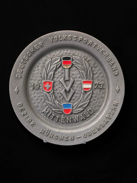 Plachetă-Medalion Vintage DVV Volksmarch – Mittenwald, Germania, 1973