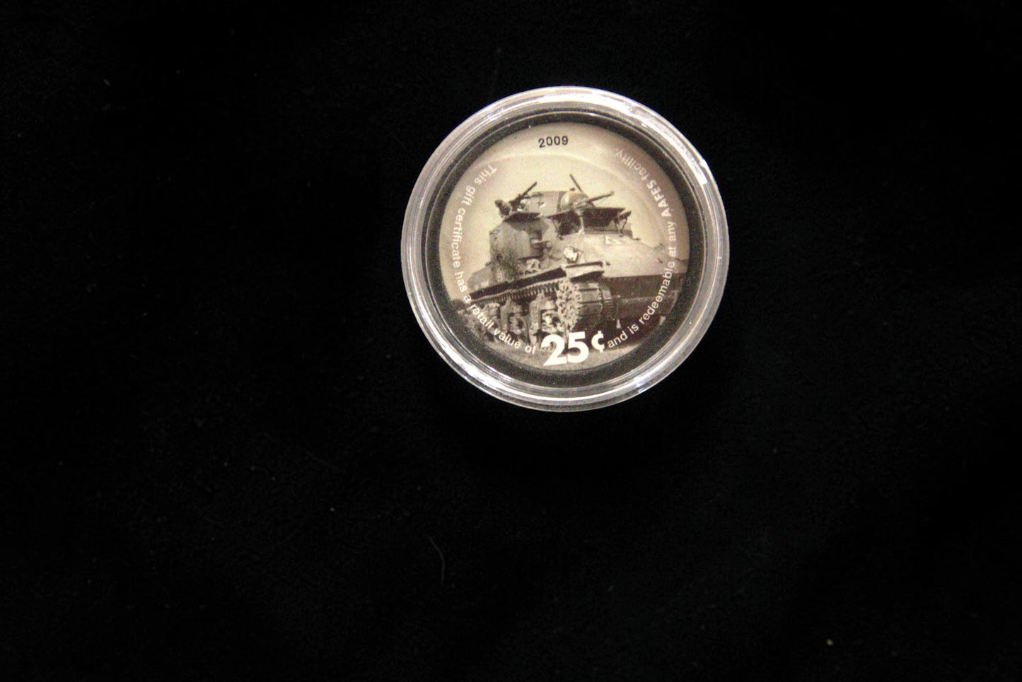 Jeton Cadou AAFES 25¢ 2009 – M4 Sherman