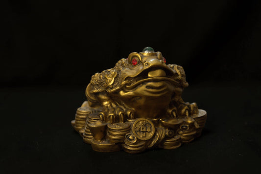 Broască Feng Shui Chan Chu cu Monede și Lingouri
