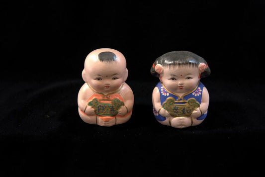 Pereche Figurine Vintage Asiatice ale Norocului
