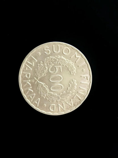 Monedă Finlanda 500 Markkaa 1952 – Jocurile Olimpice Helsinki – Argint 500‰ – 12g