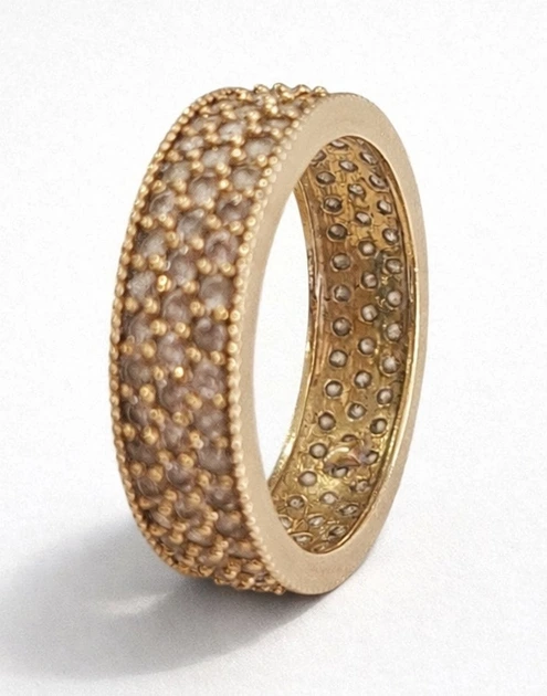 inel aur 18k verigheta pietre pave 3.5g amanet focsani