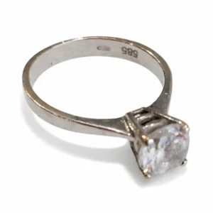 inel aur alb 14k solitaire piatra 3g amanet focsani