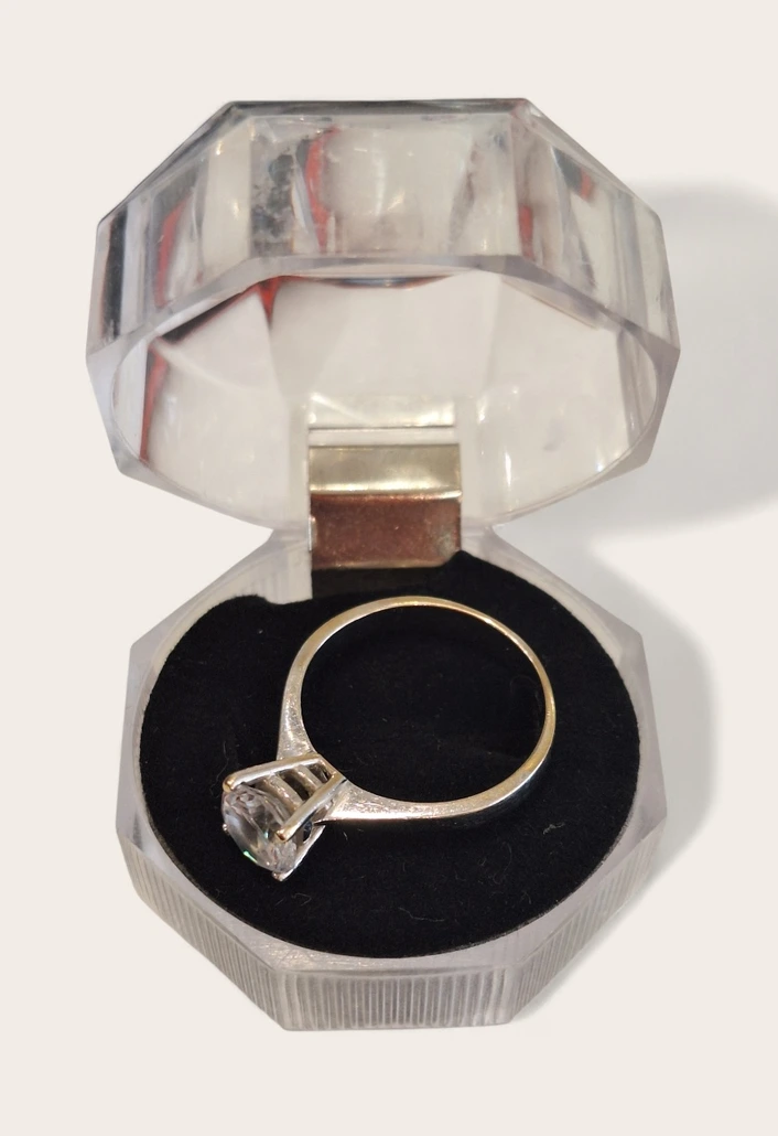 Inel Aur Alb 14K cu Piatră Tip Solitaire – 3g - imagine 5