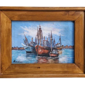 tablou marina barci pictura semnat alexandrescu amanet focsani