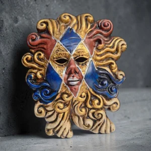 masca venetiana decorativa multicolor ornament interior focsani