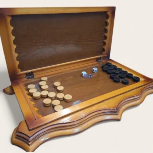 joc table lemn set complet cutie eleganta piese zaruri amanet focsani