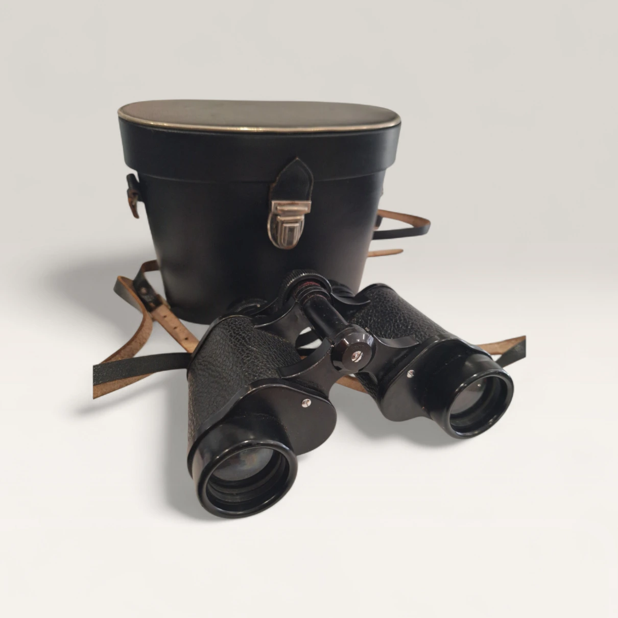 Binoclu vintage „Hunter” cu husă originală din piele - imagine 2