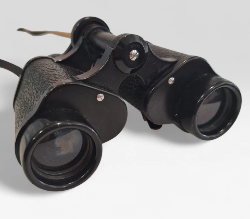 Binoclu vintage „Hunter” cu husă originală din piele - imagine 3