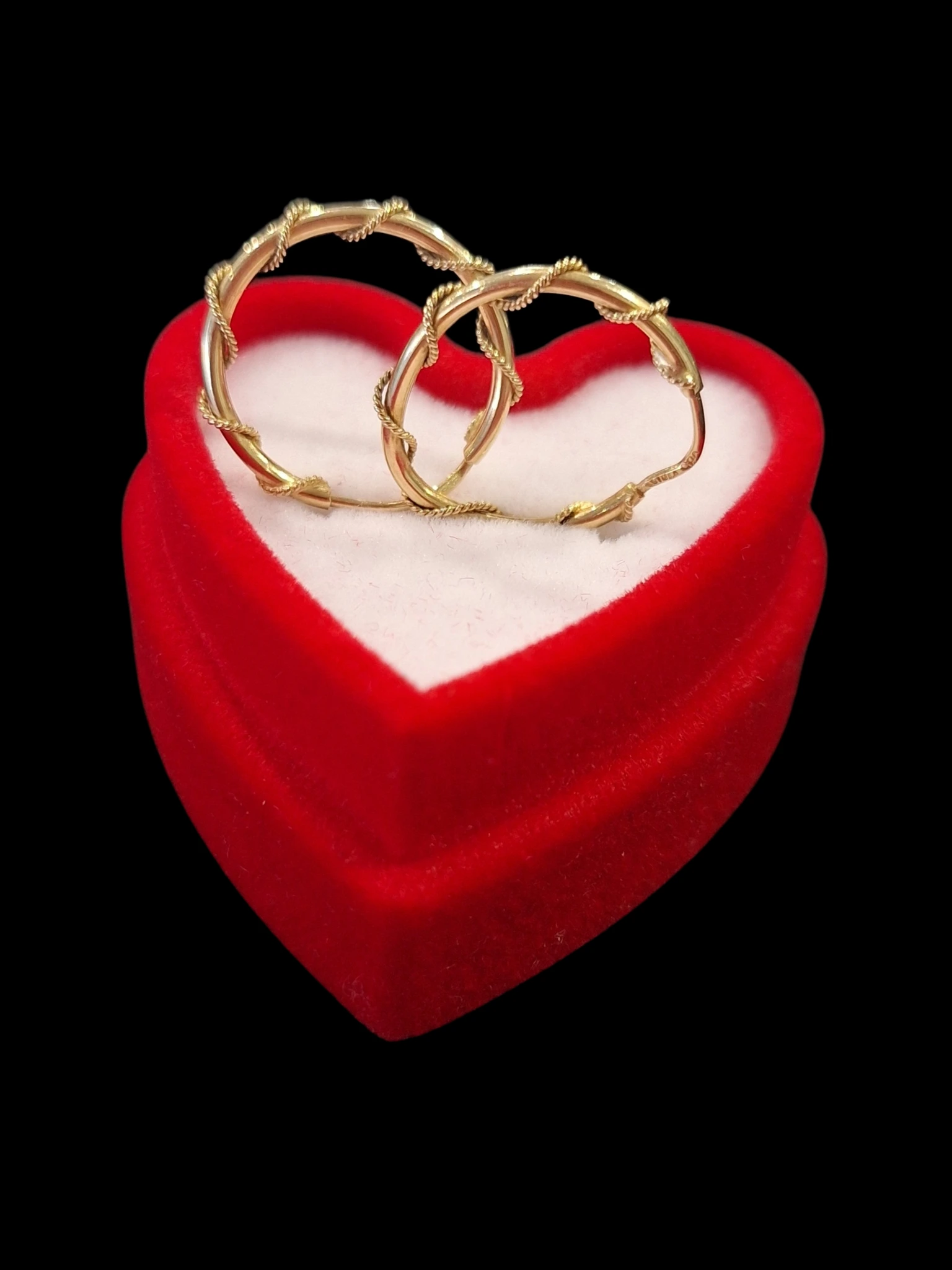 Cercei Aur 14K Tip Creole Subțiri Model Răsucit – 1,2g - imagine 4