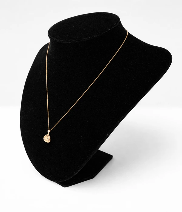 Colier Aur 14K cu Pandantiv Picătură și Pietre Colorate – 2,20g - imagine 4