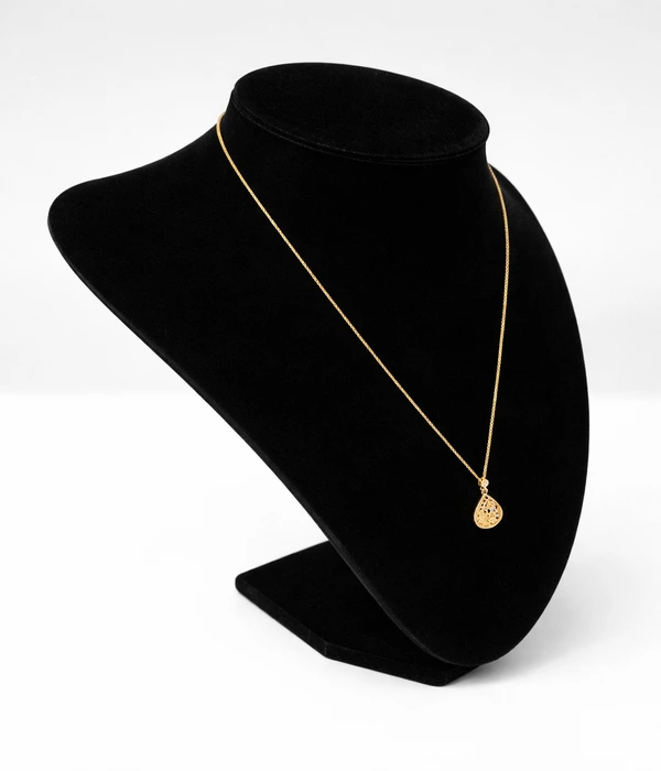 Colier Aur 14K cu Pandantiv Picătură și Pietre Colorate – 2,20g - imagine 5