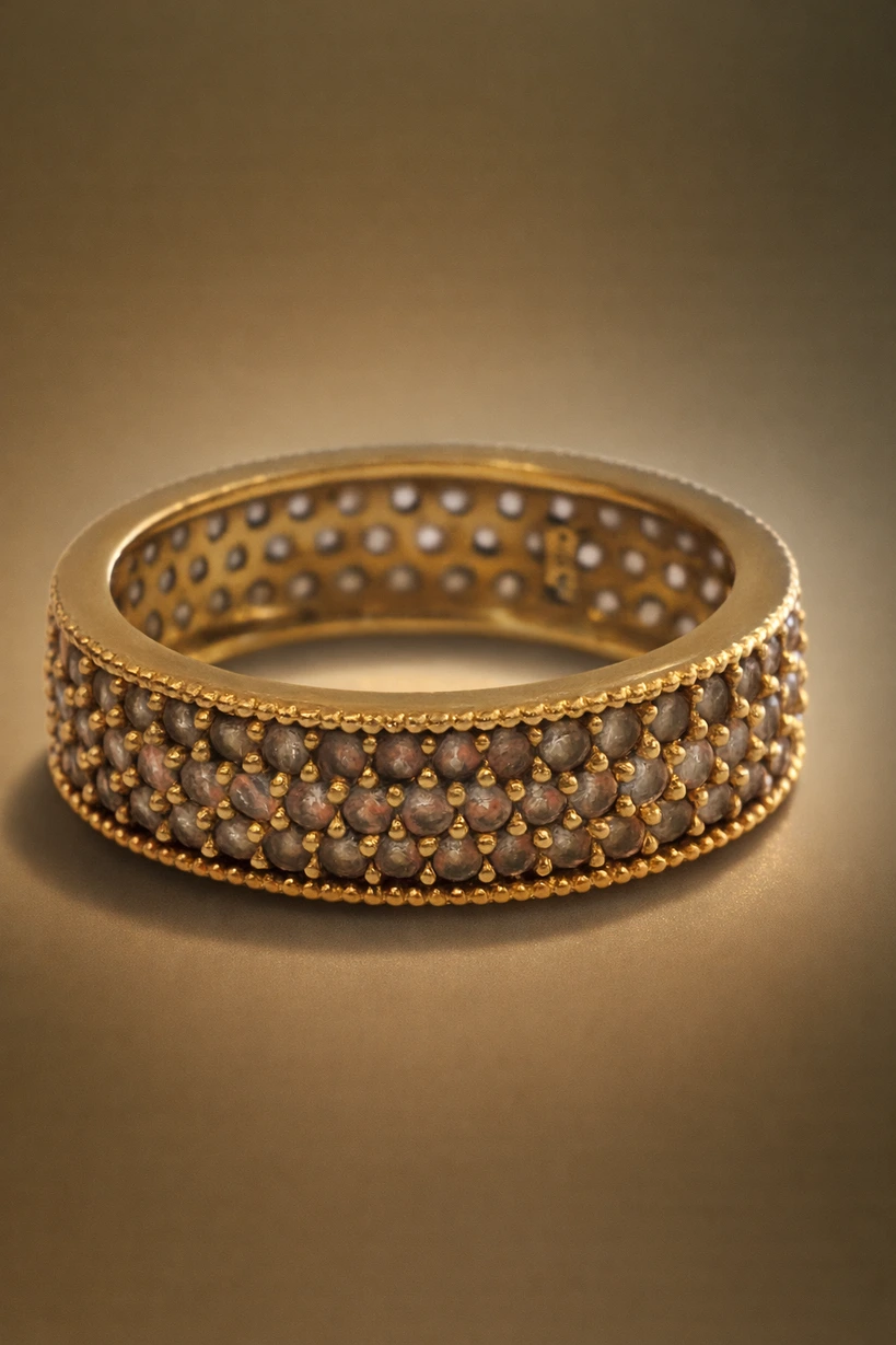 Inel Aur 18K Tip Verighetă cu Pietre – 3,5g - imagine 3