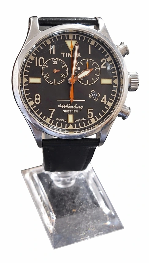 timex waterbury chronograph ceas barbati second hand focsani