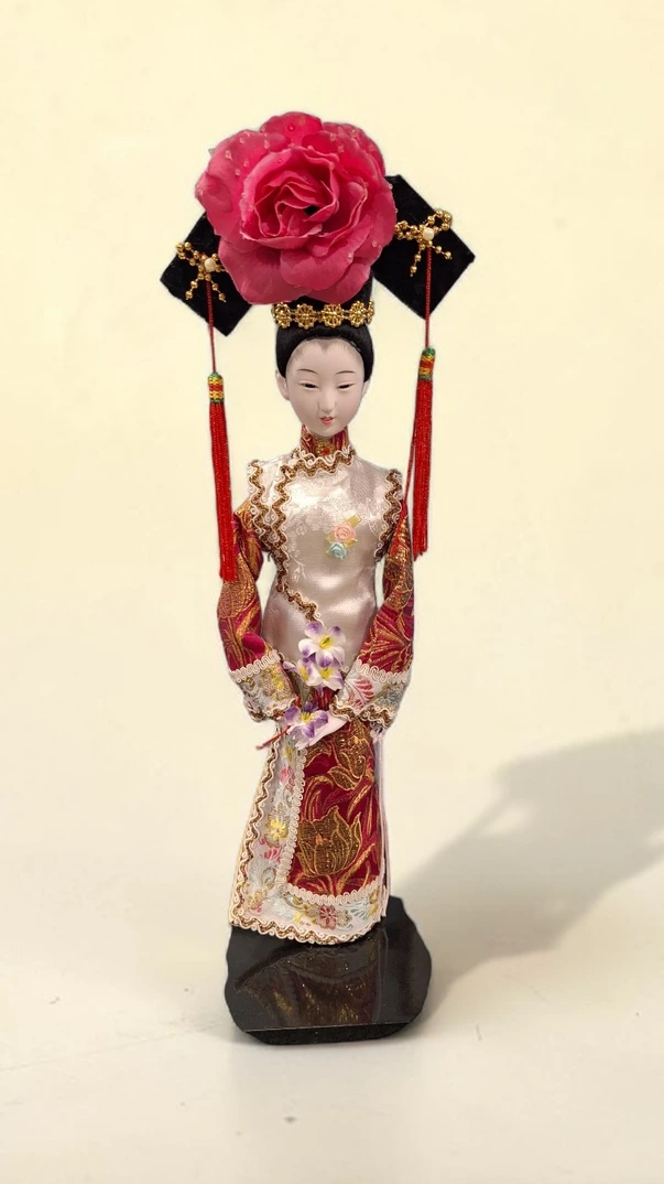 Statuetă decorativă chinezească – figură feminină tradițională, 40 cm - imagine 2