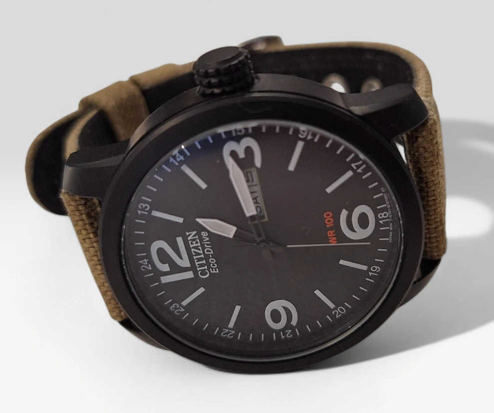 Ceas Citizen Eco-Drive WR100 – Day-Date, curea textilă - imagine 2