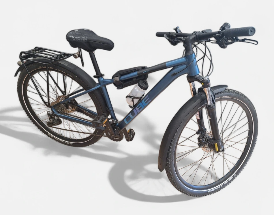 bicicleta cube aim slx 29 m cu accesorii portbagaj bidon geanta