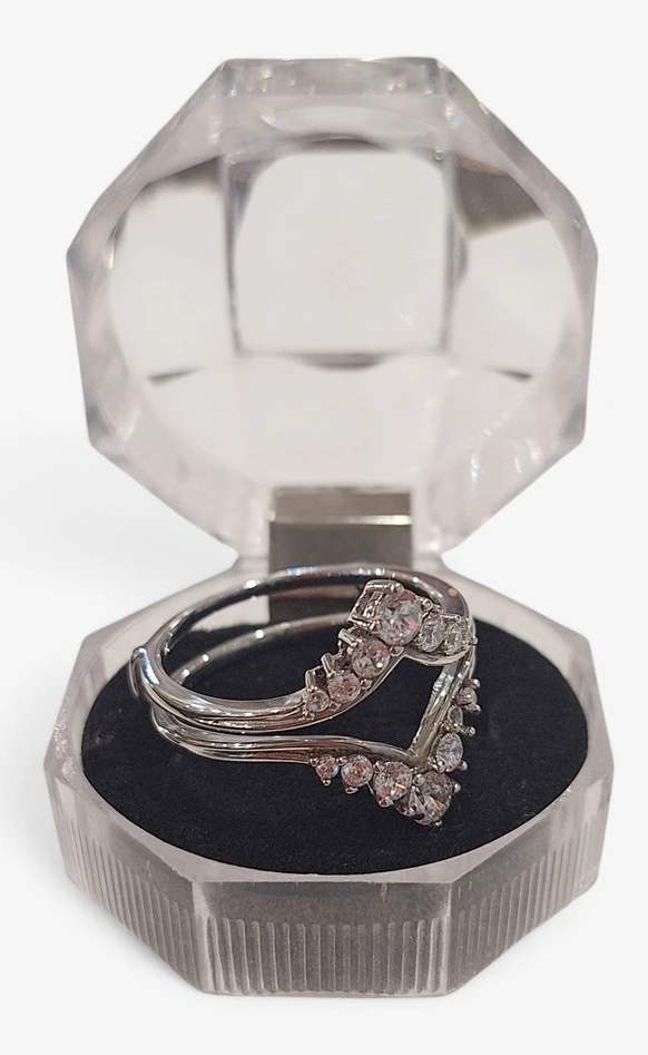 Inel Argint 925 cu Cristale Zirconiu Design Elegant 4g - imagine 2