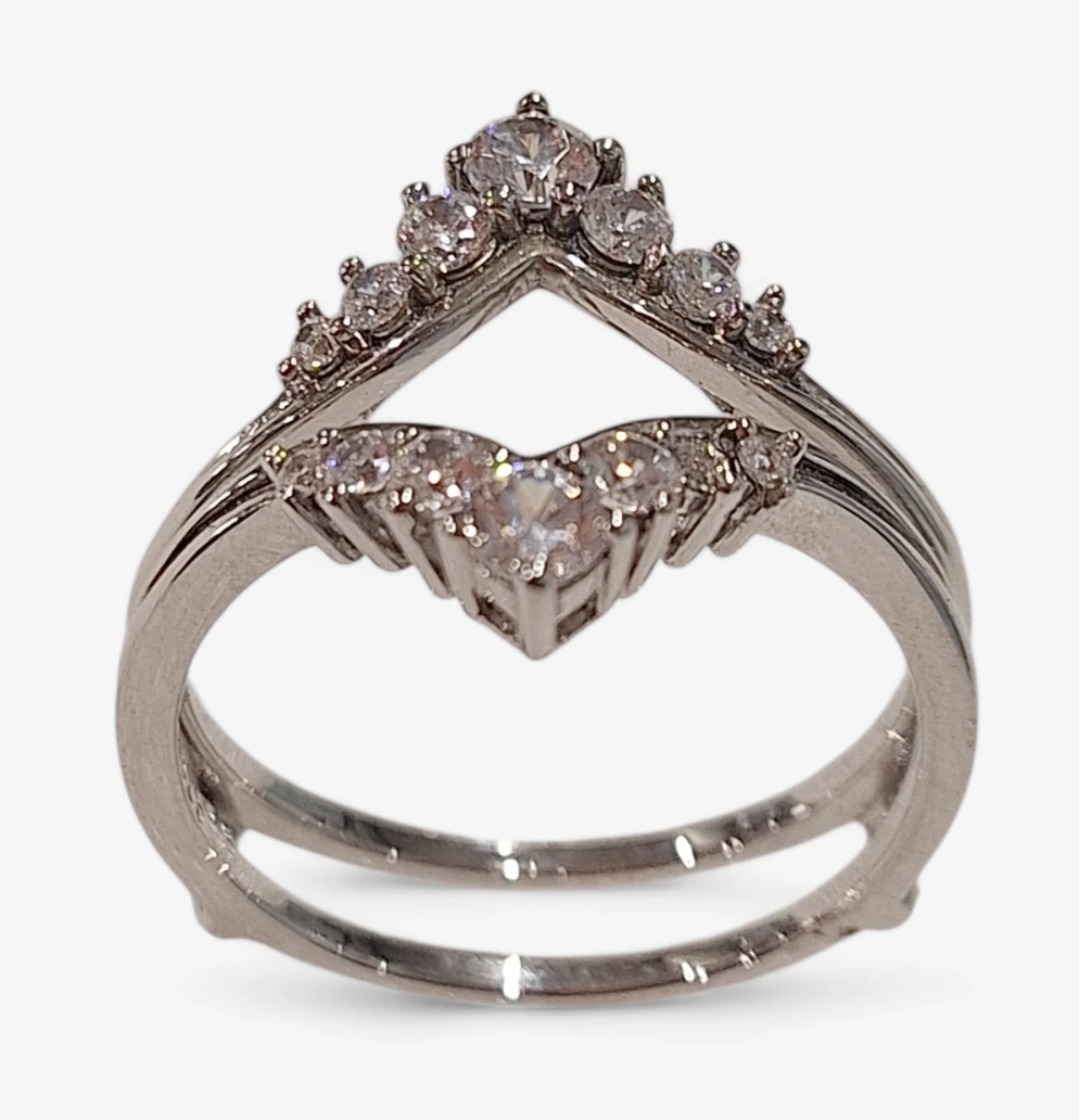 Inel Argint 925 cu Cristale Zirconiu Design Elegant 4g - imagine 3