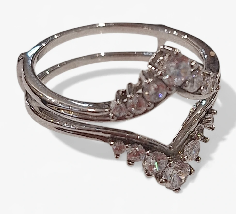 Inel Argint 925 cu Cristale Zirconiu Design Elegant 4g - imagine 4