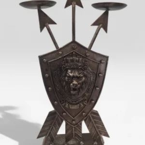 suport lumanari medieval leu metal