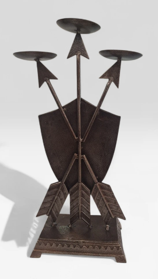 Suport Lumânări Medieval cu Leu – Metal Decorativ 40 cm - imagine 4